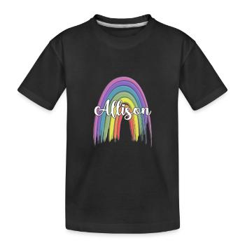 ALLISON Rainbow Cursive - Kids' Premium Organic T-Shirt - black - Front