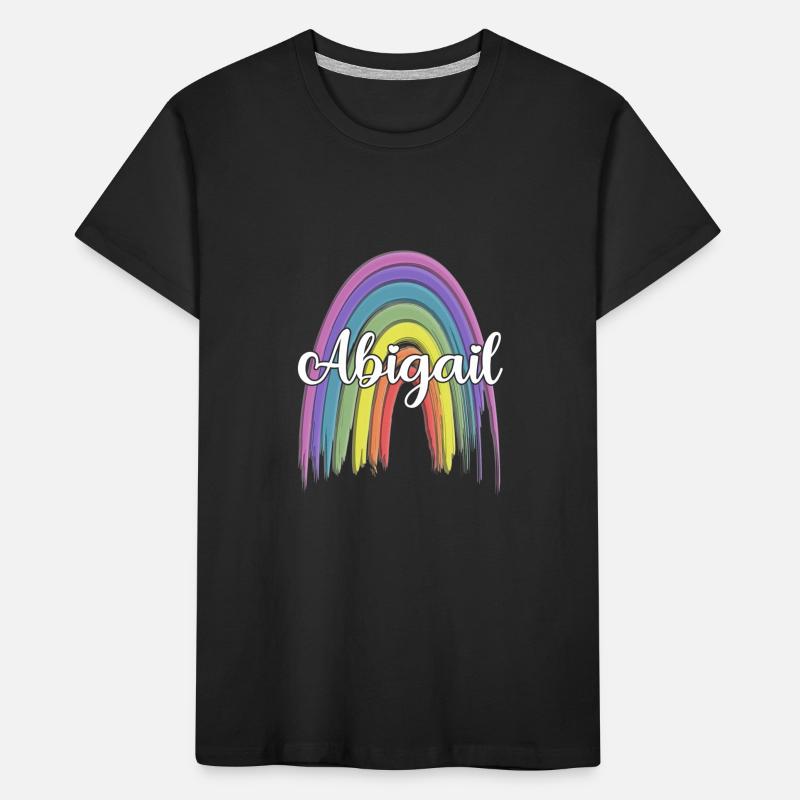 ABIGAIL Rainbow Cursive Kids' Premium Organic T-Shirt