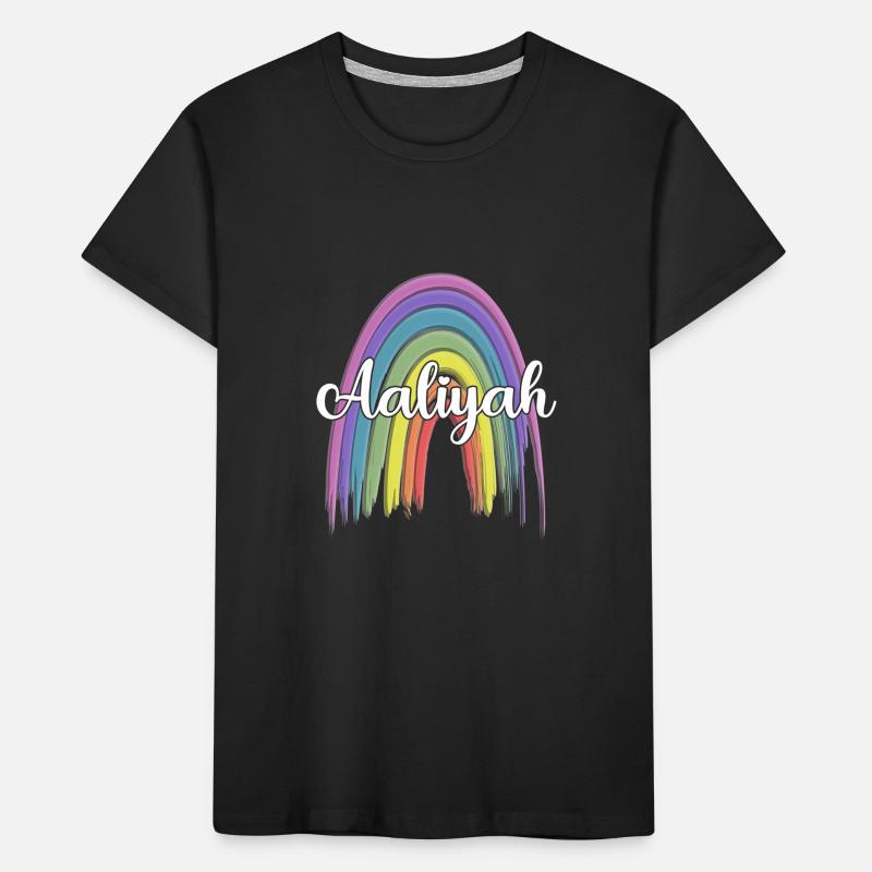 AALIYAH Rainbow Cursive Kids' Premium Organic T-Shirt