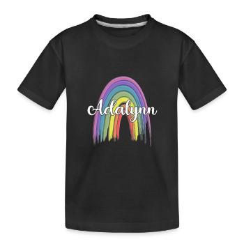ANDREA Rainbow Cursive - Kids' Premium Organic T-Shirt - black - Front