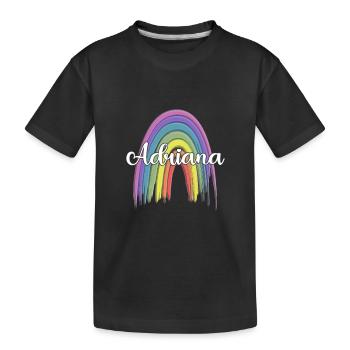 ADRIANA Rainbow Cursive - Kids' Premium Organic T-Shirt - black - Front
