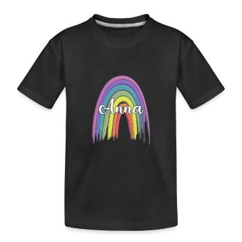ANNA Rainbow Cursive - Kids' Premium Organic T-Shirt - black - Front