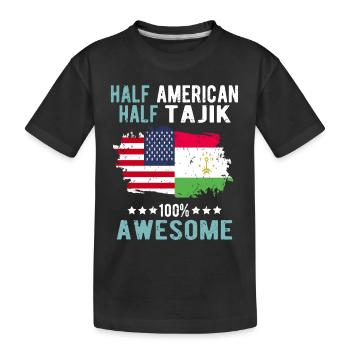 Mi-américain, mi-tadjik - T-shirt bio Premium Enfant - noir - Devant