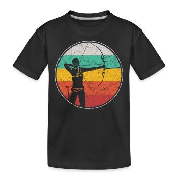Arc de tir à l’arc Archer Rétro Vintage - T-shirt bio Premium Enfant - noir - Devant