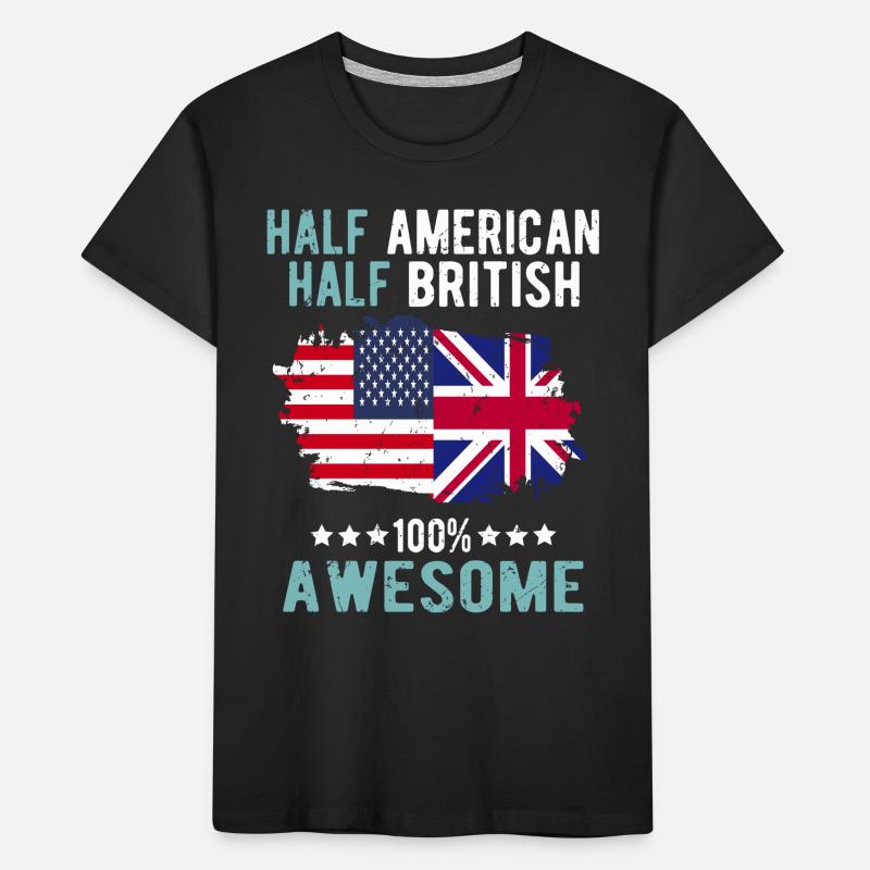 Half American Half British Kids' Premium Organic T-Shirt