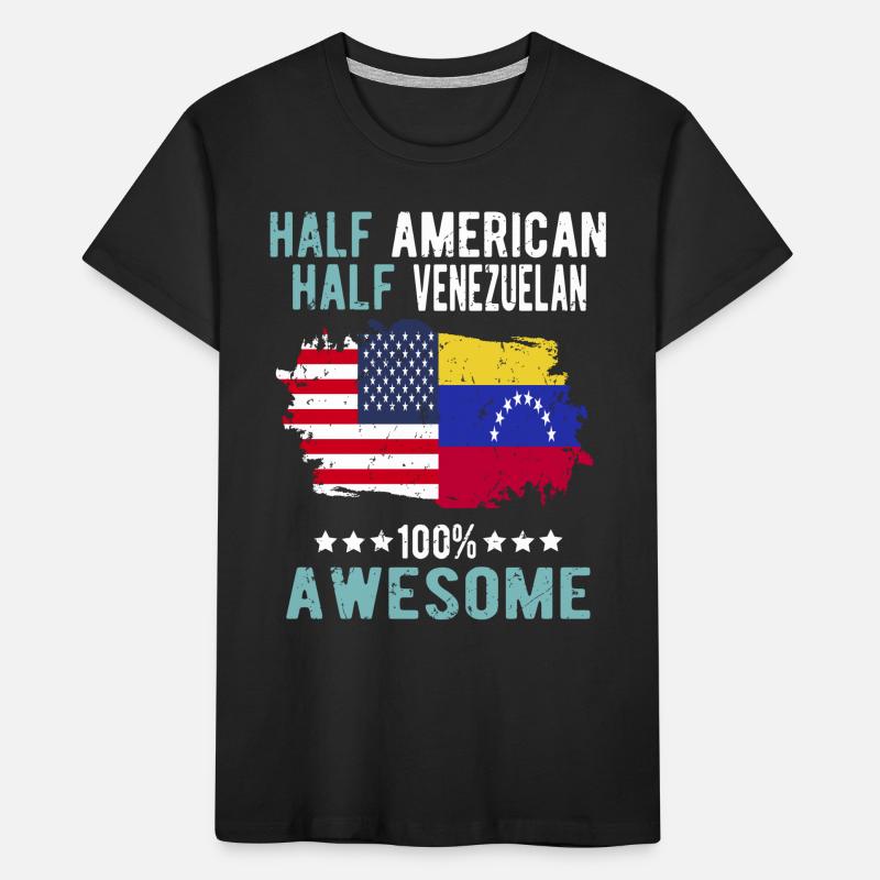 Halb Amerikaner Halb Venezolaner Kinder Premium Bio T-Shirt
