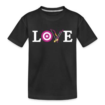 Archery Bow Archer Target Love - Kinder Premium Bio T-Shirt - Schwarz - Vorne
