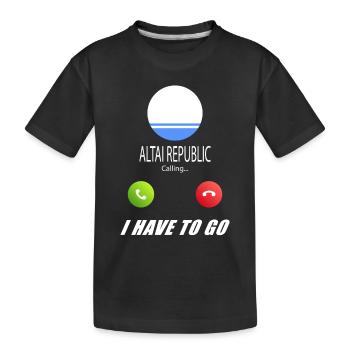 La République de l’Altaï appelle au sort des drapeaux Lusiger - T-shirt bio Premium Enfant - noir - Devant