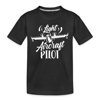 Pilot Eines Leichtflugzeugs Kleinflugzeug Jet - Kinder Premium Bio T-Shirt - Schwarz - Vorne