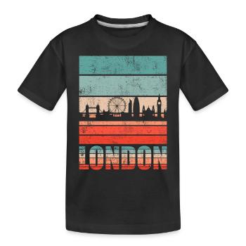 London Retro Skyline - Kinder Premium Bio T-Shirt - Schwarz - Vorne