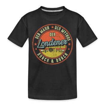 London Retro Geschenk - Kinder Premium Bio T-Shirt - Schwarz - Vorne