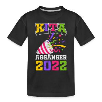 Einschulung | Kita Abgänger 2022 Geschenk - Kinder Premium Bio T-Shirt - Schwarz - Vorne