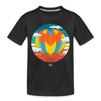 Retro Ballonfahrer Geschenkidee Heißluftballon - Kinder Premium Bio T-Shirt - Schwarz - Vorne