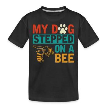 Mon chien a marché sur une abeille - T-shirt bio Premium Enfant - noir - Devant