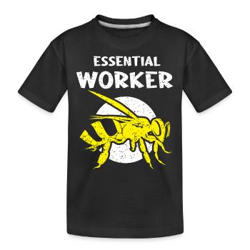 Wesentlicher Arbeiter, Biene, Imker, Wabe - Kinder Premium Bio T-Shirt - Schwarz - Vorne