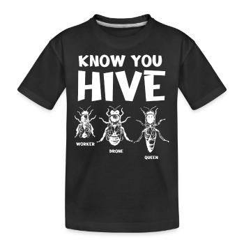 Travailleur essentiel, abeille, apiculteur, nid d’abeille - T-shirt bio Premium Enfant - noir - Devant