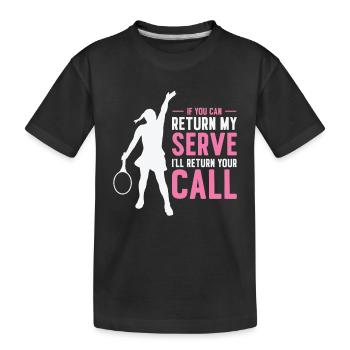 Joueur de tennis Raquette de tennis Balle de tennis - T-shirt bio Premium Enfant - noir - Devant