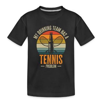 Joueur de tennis Raquette de tennis Balle de tennis - T-shirt bio Premium Enfant - noir - Devant