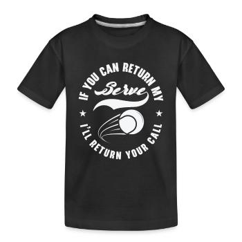 Joueur de tennis Raquette de tennis Balle de tennis - T-shirt bio Premium Enfant - noir - Devant