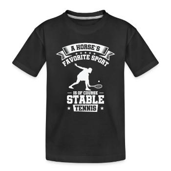 Joueur de tennis Raquette de tennis Balle de tennis - T-shirt bio Premium Enfant - noir - Devant
