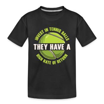 Joueur de tennis Raquette de tennis Balle de tennis - T-shirt bio Premium Enfant - noir - Devant