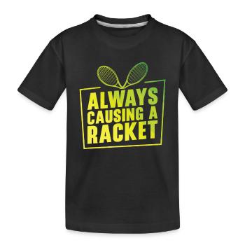 Joueur de tennis Raquette de tennis Balle de tennis - T-shirt bio Premium Enfant - noir - Devant
