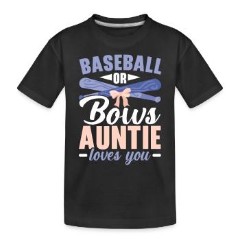 Baseball ou bows Tante aime toi Bébé Révéler - T-shirt bio Premium Enfant - noir - Devant