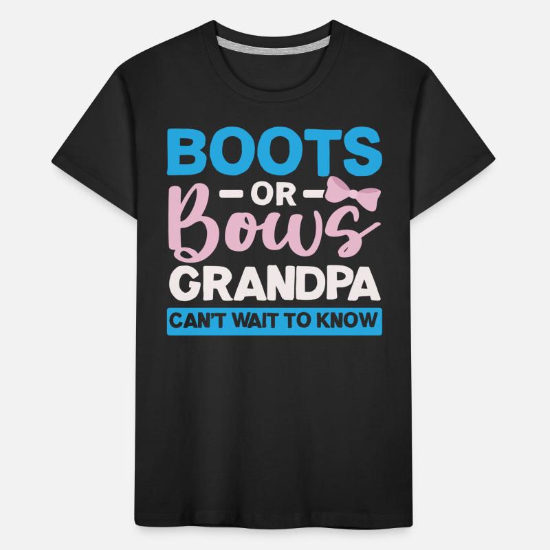 Stiefel oder Schleifen Opa kann es kaum erwarten Kinder Premium Bio T-Shirt