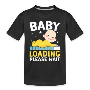 Chargement de bébé S’il vous plaît attendre Baby Reveal Baby Shower - T-shirt bio Premium Enfant - noir - Devant