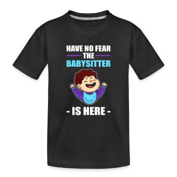 Babysitter Aufpasser Babysitten Babyfüße Hüten Erz - Kinder Premium Bio T-Shirt - Schwarz - Vorne
