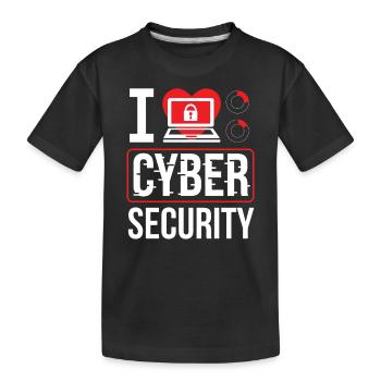 Ich Liebe Cybersecurity Hack Hacker IT Sicherheit - Kinder Premium Bio T-Shirt - Schwarz - Vorne