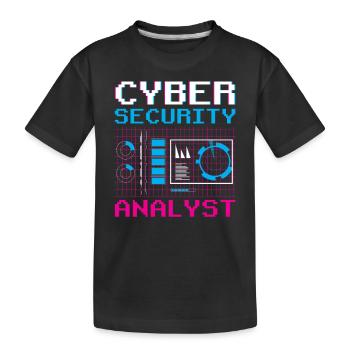 Cybersecurity Analyst IT Sicherheit Hacker Hack - Kinder Premium Bio T-Shirt - Schwarz - Vorne