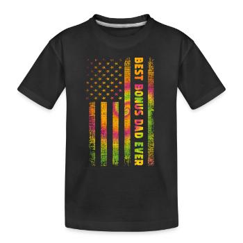 Best Bonus Dad ever - Kinder Premium Bio T-Shirt - Schwarz - Vorne