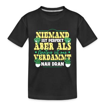 Garten Gärtner - Kinder Premium Bio T-Shirt - Schwarz - Vorne