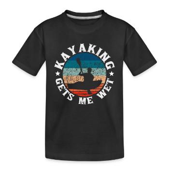 Lustiges Kajak Wildwasser See Kajakfahrer Kajak - Kinder Premium Bio T-Shirt - Schwarz - Vorne