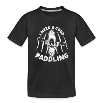 Kajakfahren Fluss Wildwasser-Rafting Ich brauche - Kinder Premium Bio T-Shirt - Schwarz - Vorne