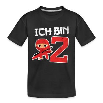2. Geburtstag Ninja 2 Jahre Kindergeburtstag - Kinder Premium Bio T-Shirt - Schwarz - Vorne
