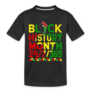 Mois de l’histoire des Noirs Histoire des Noirs Américain - T-shirt bio Premium Enfant - noir - Devant