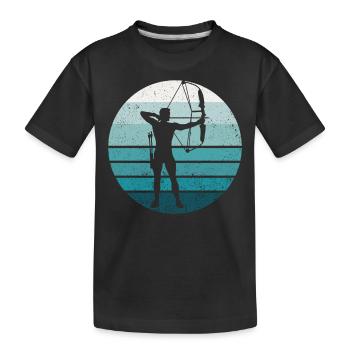 Archery Bow Archer Retro Vintage - Kinder Premium Bio T-Shirt - Schwarz - Vorne