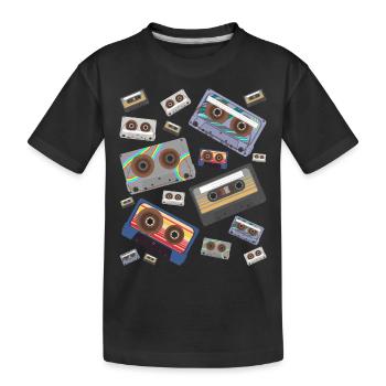 Kassette - Kinder Premium Bio T-Shirt - Schwarz - Vorne