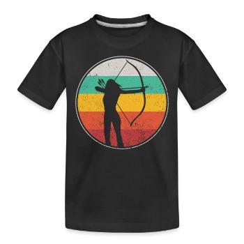 Arc à l’arc Archer Girl Retro - T-shirt bio Premium Enfant - noir - Devant