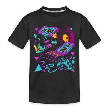 Kassette - Kinder Premium Bio T-Shirt - Schwarz - Vorne