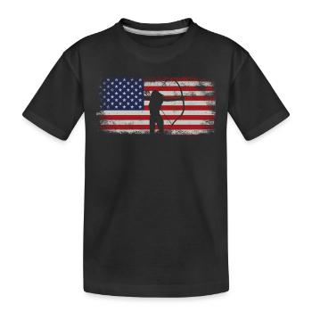 Archery Bow Archer Girl Usa - Kinder Premium Bio T-Shirt - Schwarz - Vorne