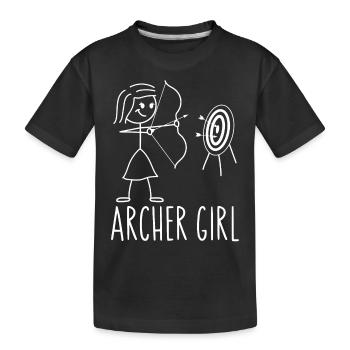 Archery Bow Archer Girl Vintage - Kinder Premium Bio T-Shirt - Schwarz - Vorne