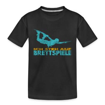 Ich steh auf Brettspiele. Wakeboard Lifestyle - Kinder Premium Bio T-Shirt - Schwarz - Vorne