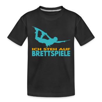 Ich steh auf Brettspiele. Wakeboard Lifestyle - Kinder Premium Bio T-Shirt - Schwarz - Vorne