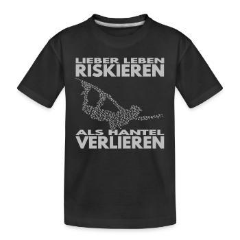 Lieber Leben riskieren, als Hantel verlieren. - Kinder Premium Bio T-Shirt - Schwarz - Vorne