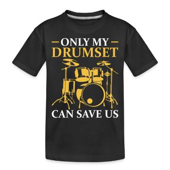 Batteur Drumsticks Drums Musiciens - T-shirt bio Premium Enfant - noir - Devant