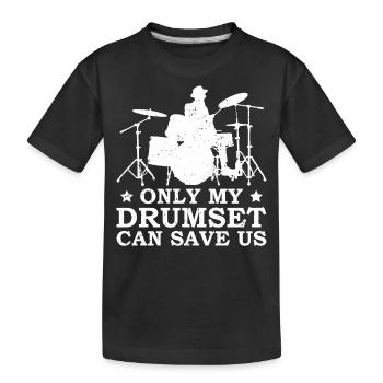 Batteur Drumsticks Drums Musiciens - T-shirt bio Premium Enfant - noir - Devant