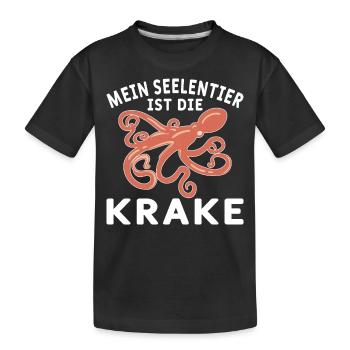 Meeresbiologe Kraken Meeresforscher Oktopus - Kinder Premium Bio T-Shirt - Schwarz - Vorne